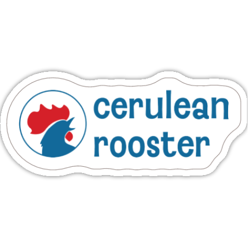 Cerulean Rooster Headshot Vinyl Sticker