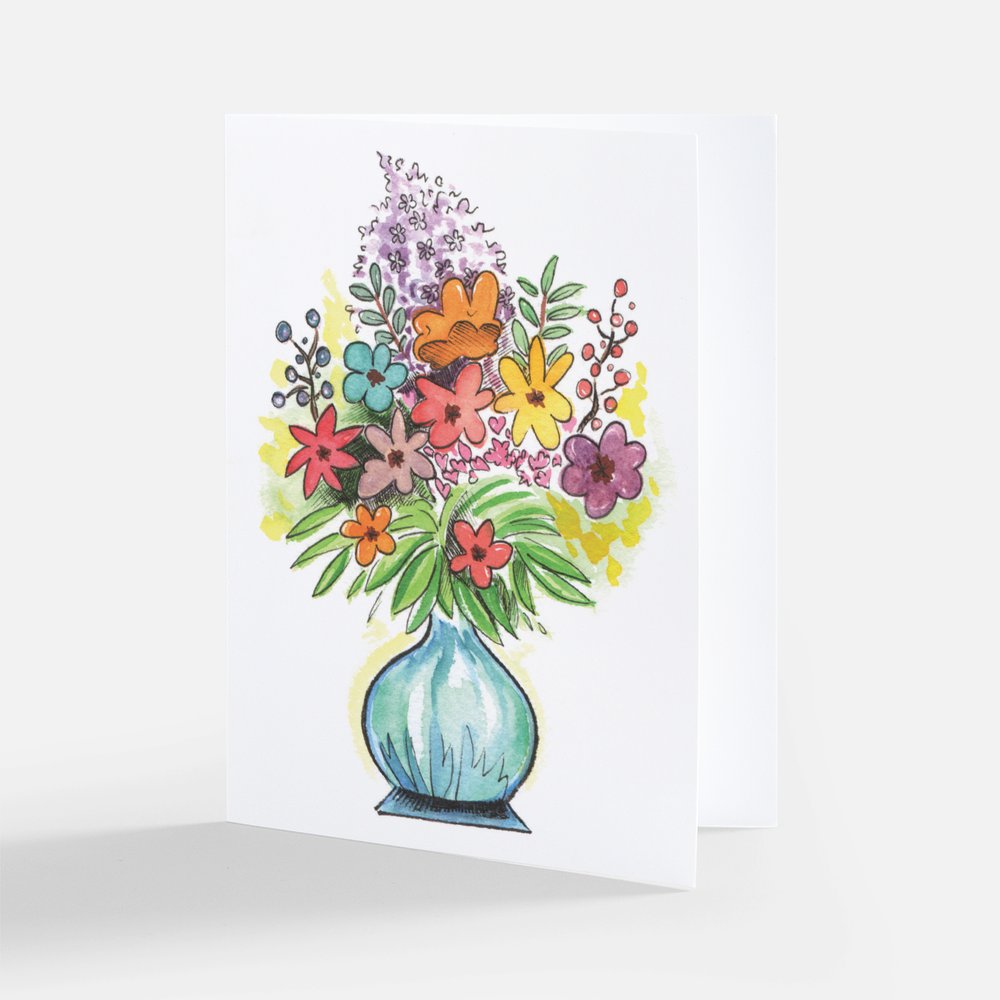 vase with bouquet of flowers