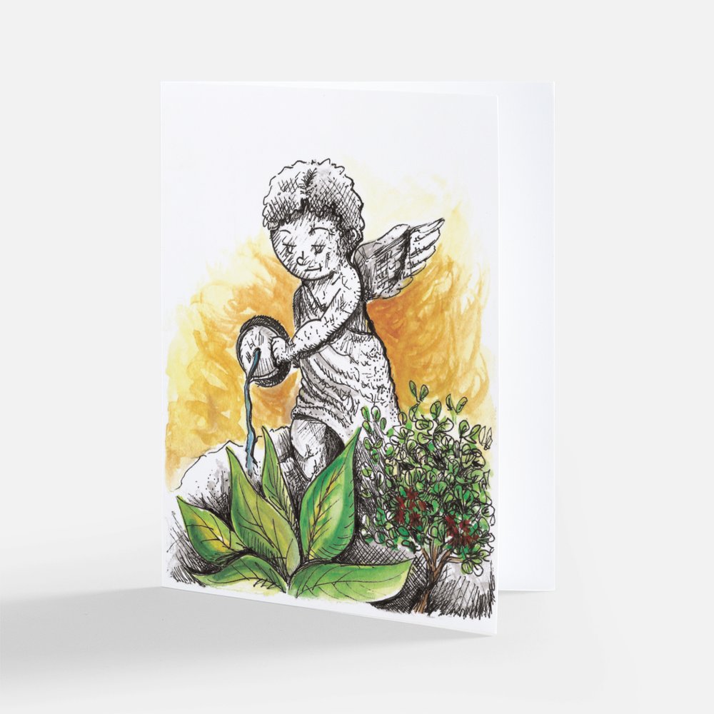 Angel Water fountain Card