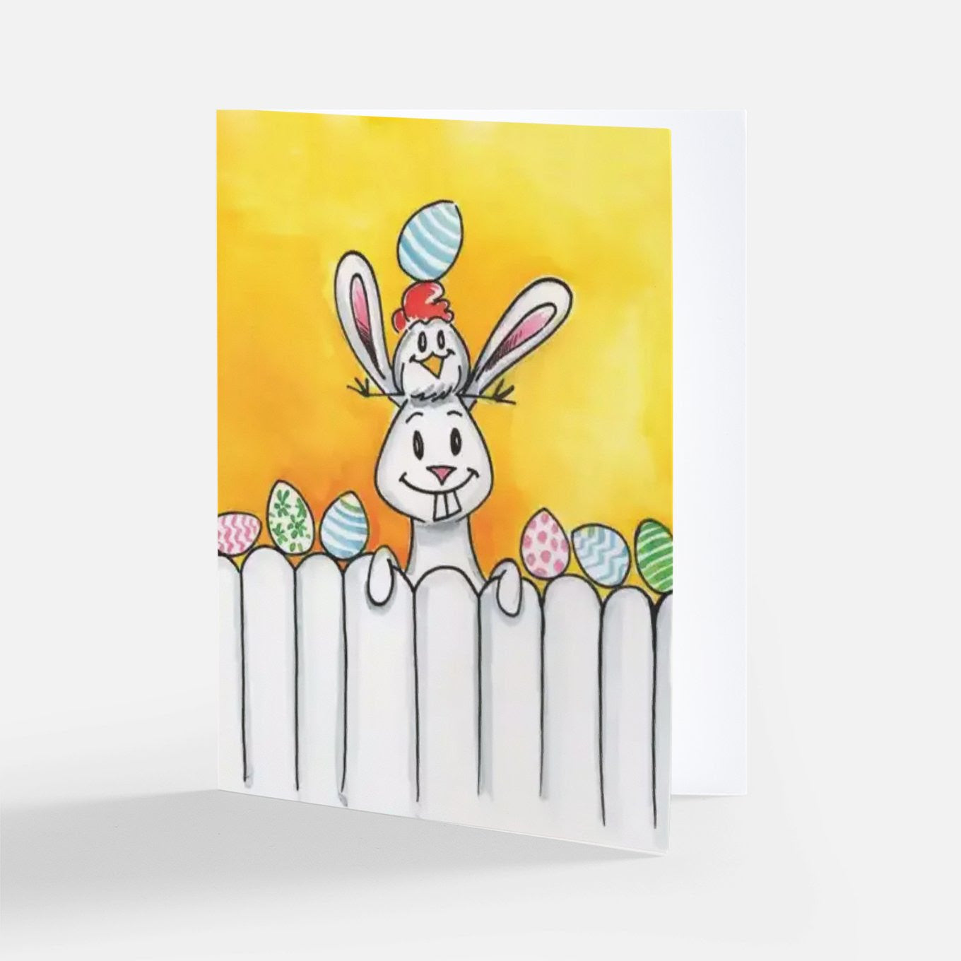 Easter Bunny and Chick Card