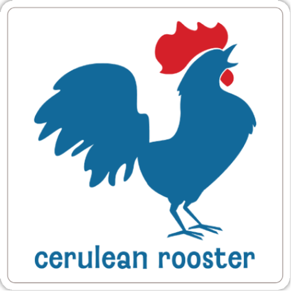 Cerulean Rooster Square Vinyl Sticker