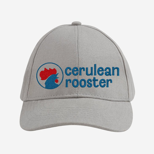 Cerulean Rooster Embroidered Cap-Gray