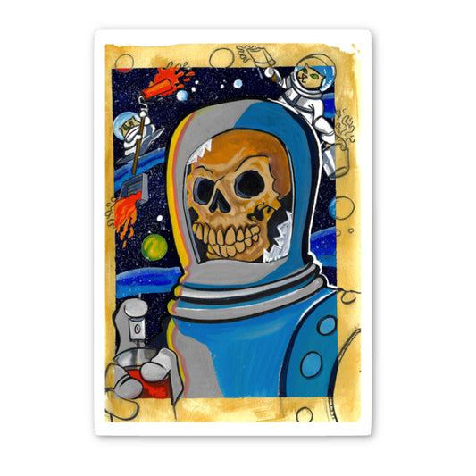 Dead Spaceman With Cats Vinyl Sticker