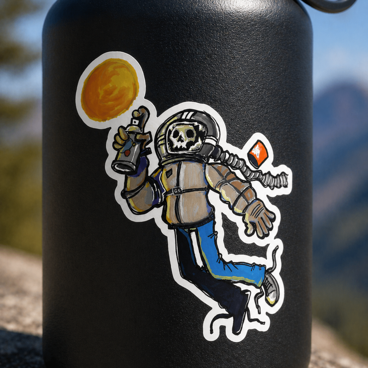 Floating Dead Spaceman Vinyl Sticker