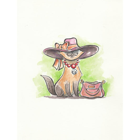Cat with Purse Original Art